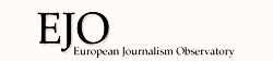 A black and white logo of the european journalism association.