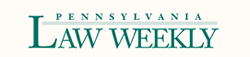 A green and white logo for the pennsylvania law week.