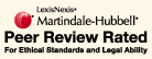 A black and white image of the cover page for the martindale-hubbell review.